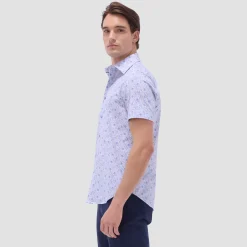 Miles Leaf Print OoohCotton Short-Sleeve Shirt