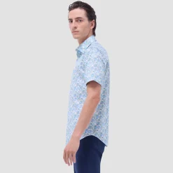 Miles Leaf Print OoohCotton Short-Sleeve Shirt