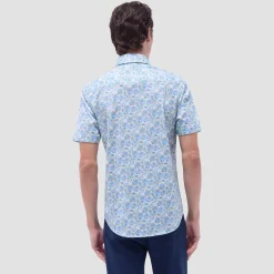 Miles Leaf Print OoohCotton Short-Sleeve Shirt