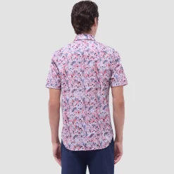 Miles Leaf Print OoohCotton Short-Sleeve Shirt