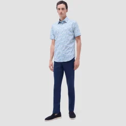 Miles Leaf Print OoohCotton Short-Sleeve Shirt