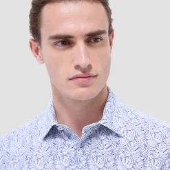 Miles Leaf Print OoohCotton Short-Sleeve Shirt