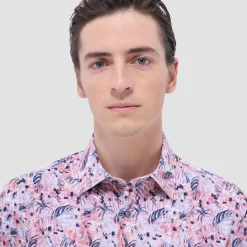 Miles Leaf Print OoohCotton Short-Sleeve Shirt