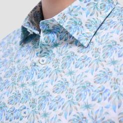 Miles Leaf Print OoohCotton Short-Sleeve Shirt