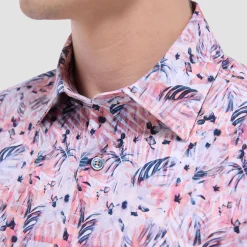Miles Leaf Print OoohCotton Short-Sleeve Shirt