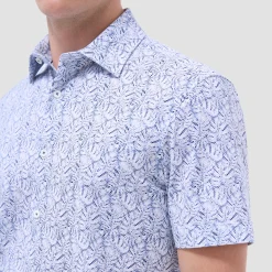 Miles Leaf Print OoohCotton Short-Sleeve Shirt