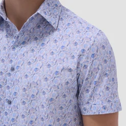 Miles Leaf Print OoohCotton Short-Sleeve Shirt