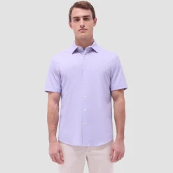 Miles Mini Check OoohCotton Short-Sleeve Shirt