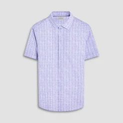 Miles Plaid Print OoohCotton Short-Sleeve Shirt
