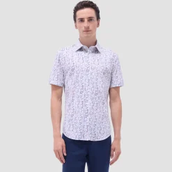Miles Striped Floral OoohCotton Short-Sleeve Shirt
