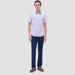 Miles Striped Floral OoohCotton Short-Sleeve Shirt