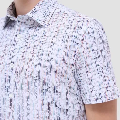 Miles Striped Floral OoohCotton Short-Sleeve Shirt