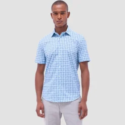 Miles Windowpane OoohCotton Short-Sleeve Shirt