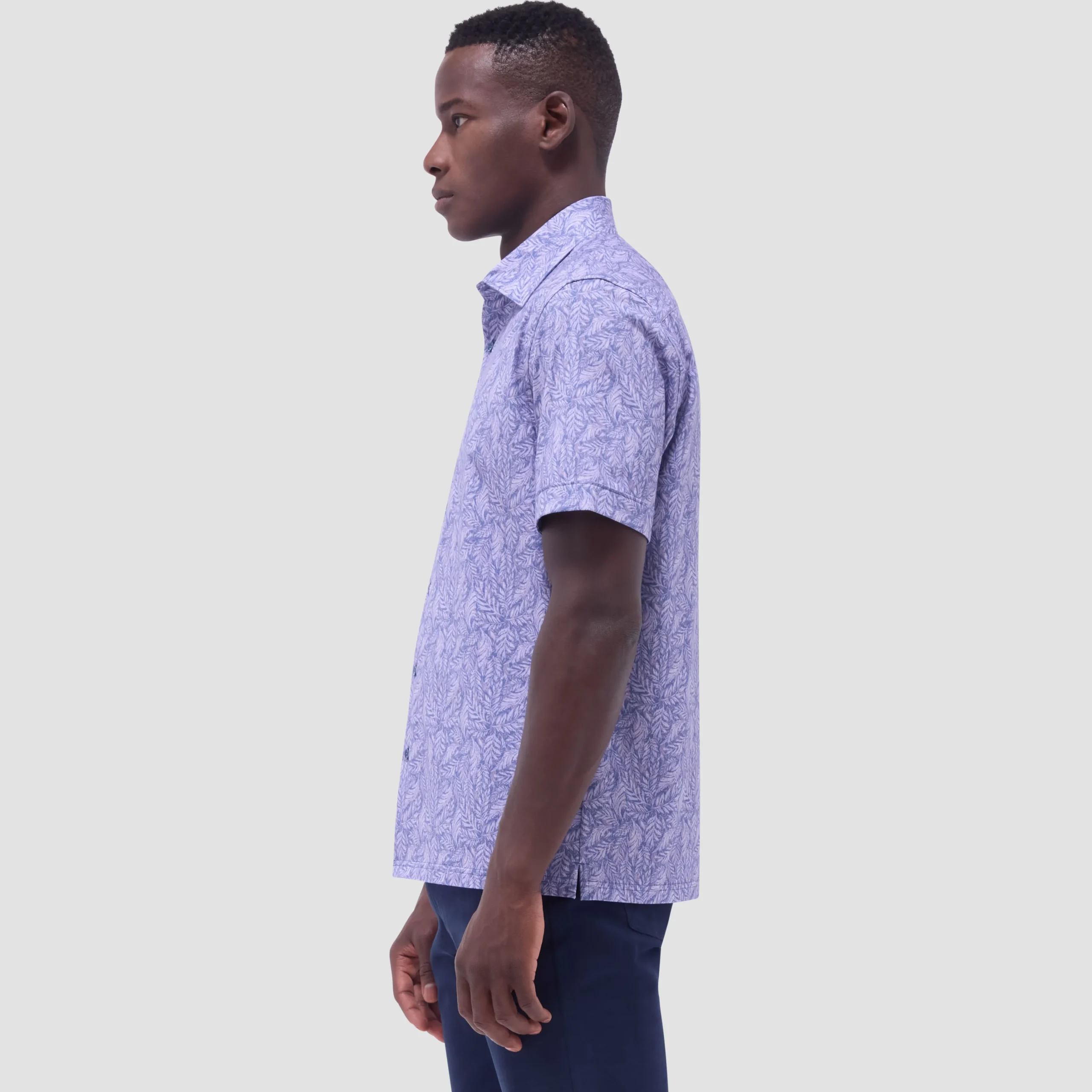 Milo Leaf Print OoohCotton Short-Sleeve Shirt