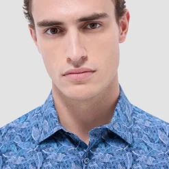 Milo Leaf Print OoohCotton Short-Sleeve Shirt