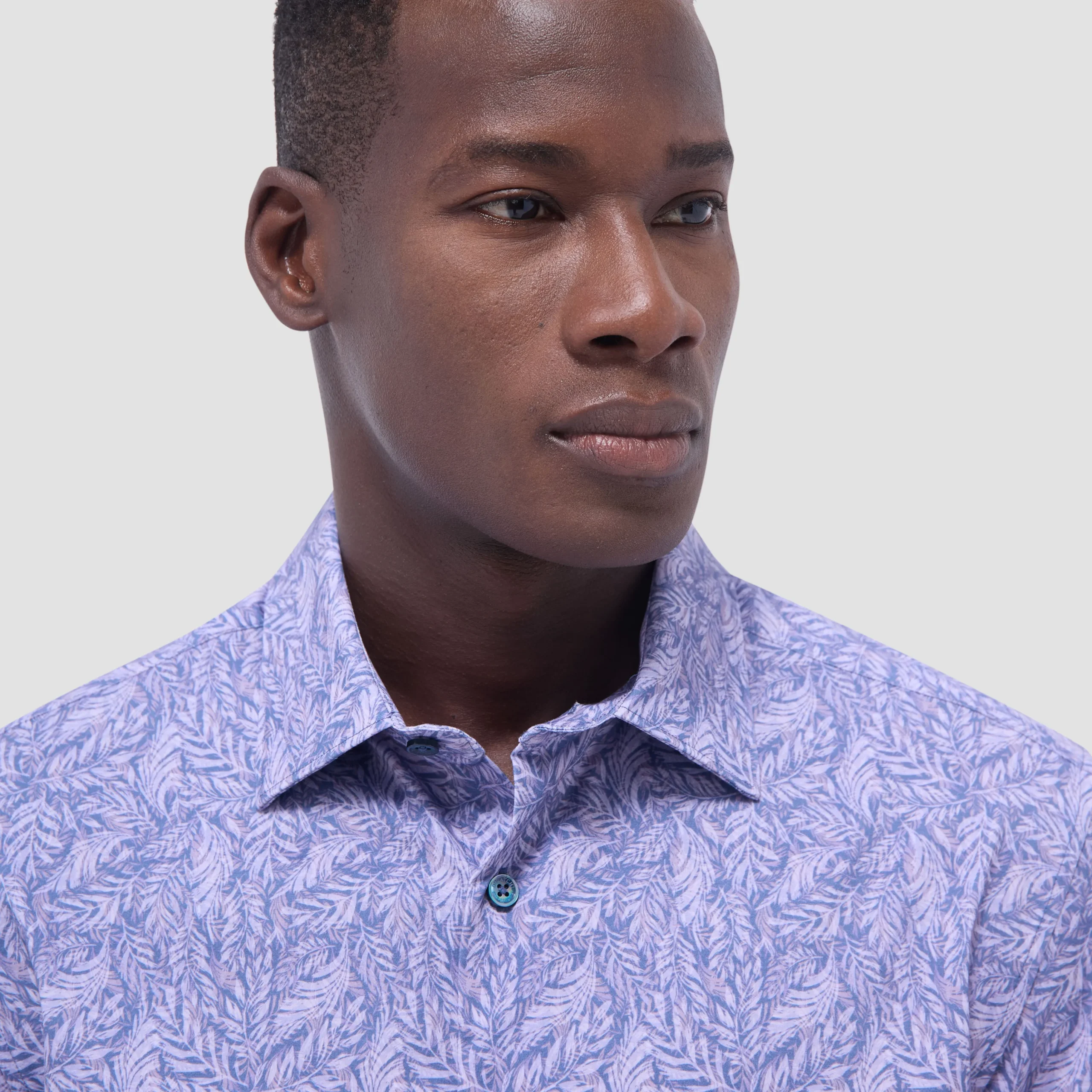 Milo Leaf Print OoohCotton Short-Sleeve Shirt