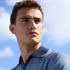 Mixed Media Johnny Collar Polo Shirt