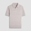 Mixed Media Johnny Collar Polo Shirt