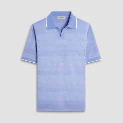 Mixed Media Johnny Collar Polo Shirt