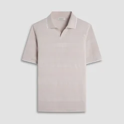 Mixed Media Johnny Collar Polo Shirt