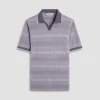 Mixed Media Johnny Collar Polo Shirt