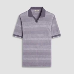 Mixed Media Johnny Collar Polo Shirt