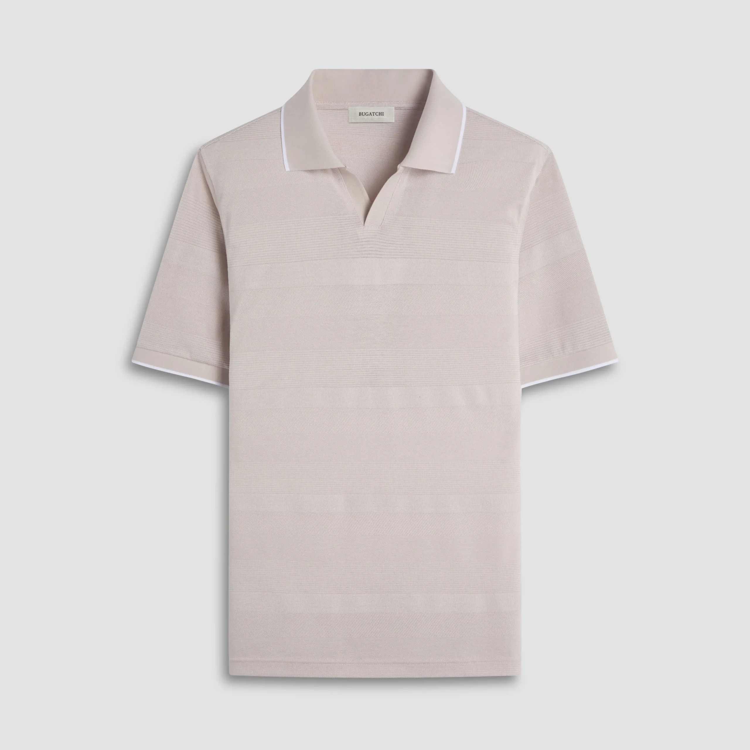 Mixed Media Johnny Collar Polo Shirt