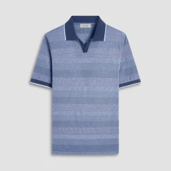 Mixed Media Johnny Collar Polo Shirt