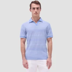 Mixed Media Johnny Collar Polo Shirt