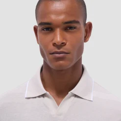 Mixed Media Johnny Collar Polo Shirt