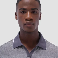 Mixed Media Johnny Collar Polo Shirt