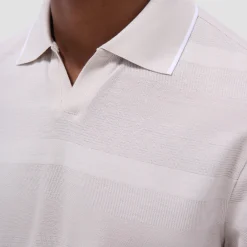 Mixed Media Johnny Collar Polo Shirt