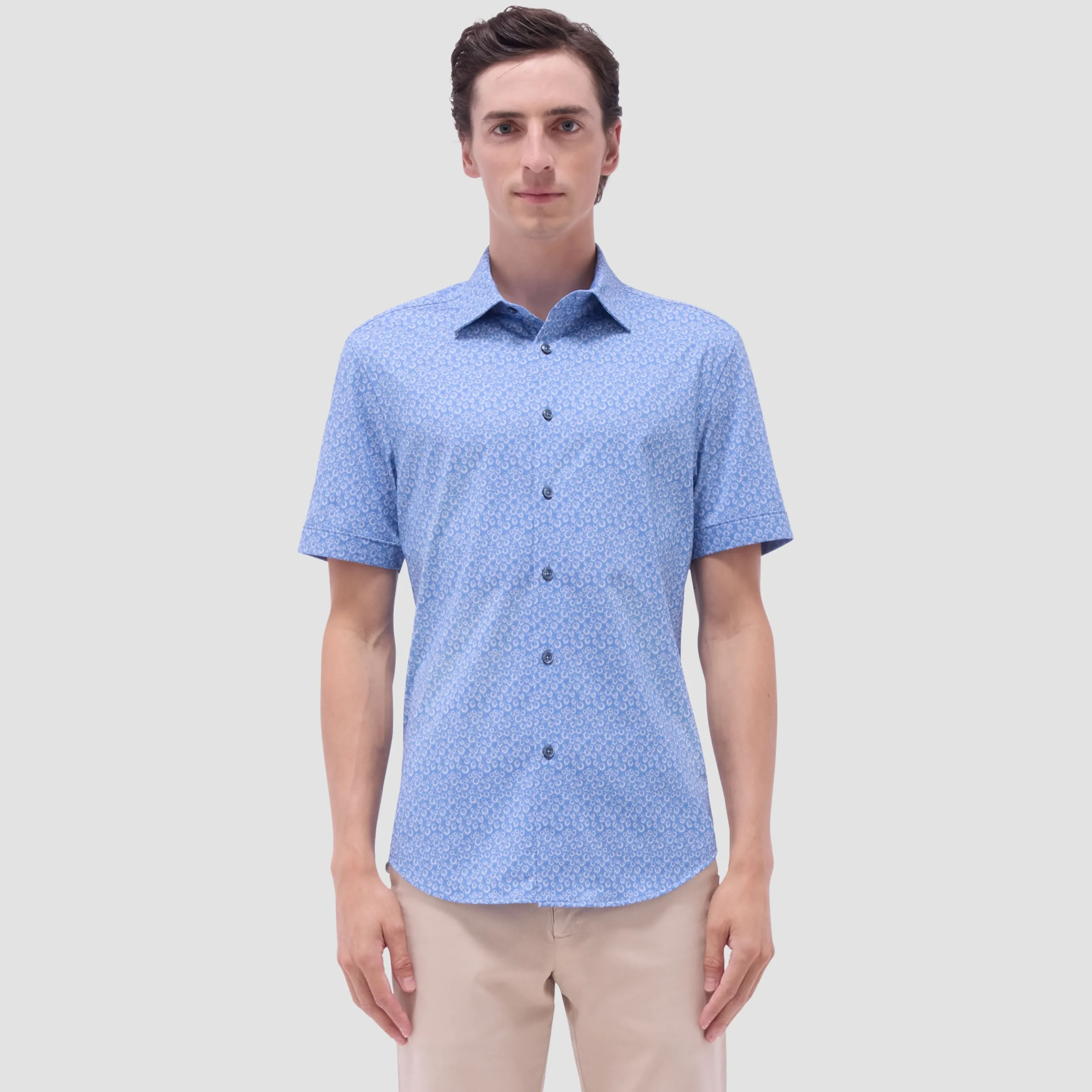 Myron Double-Sided Geometric & Solid OoohCotton Short-Sleeve Shirt