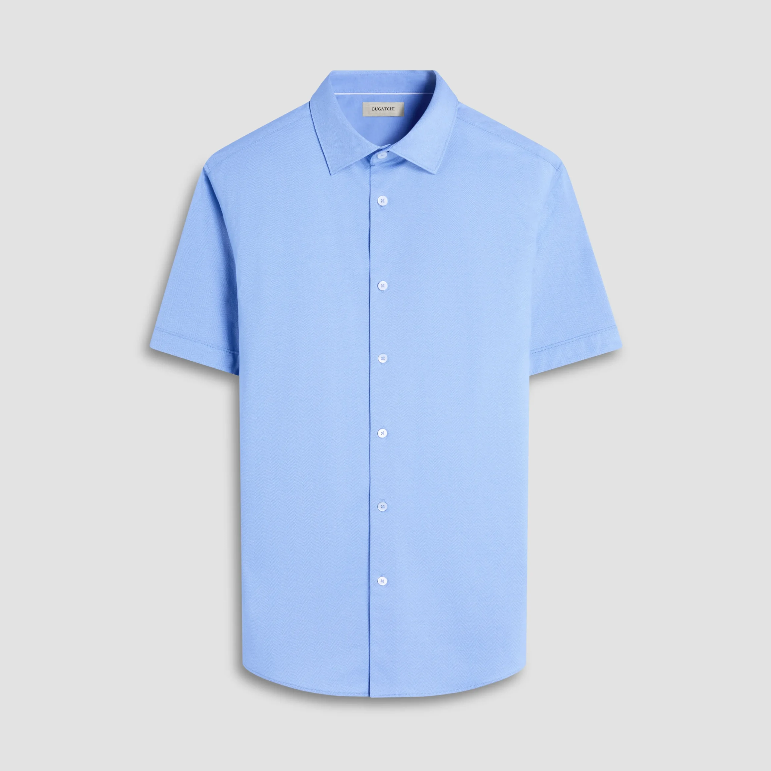 Myron Double-Sided Herringbone & Solid OoohCotton Short-Sleeve Shirt
