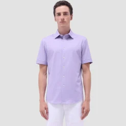 Myron Double-Sided Herringbone & Solid OoohCotton Short-Sleeve Shirt