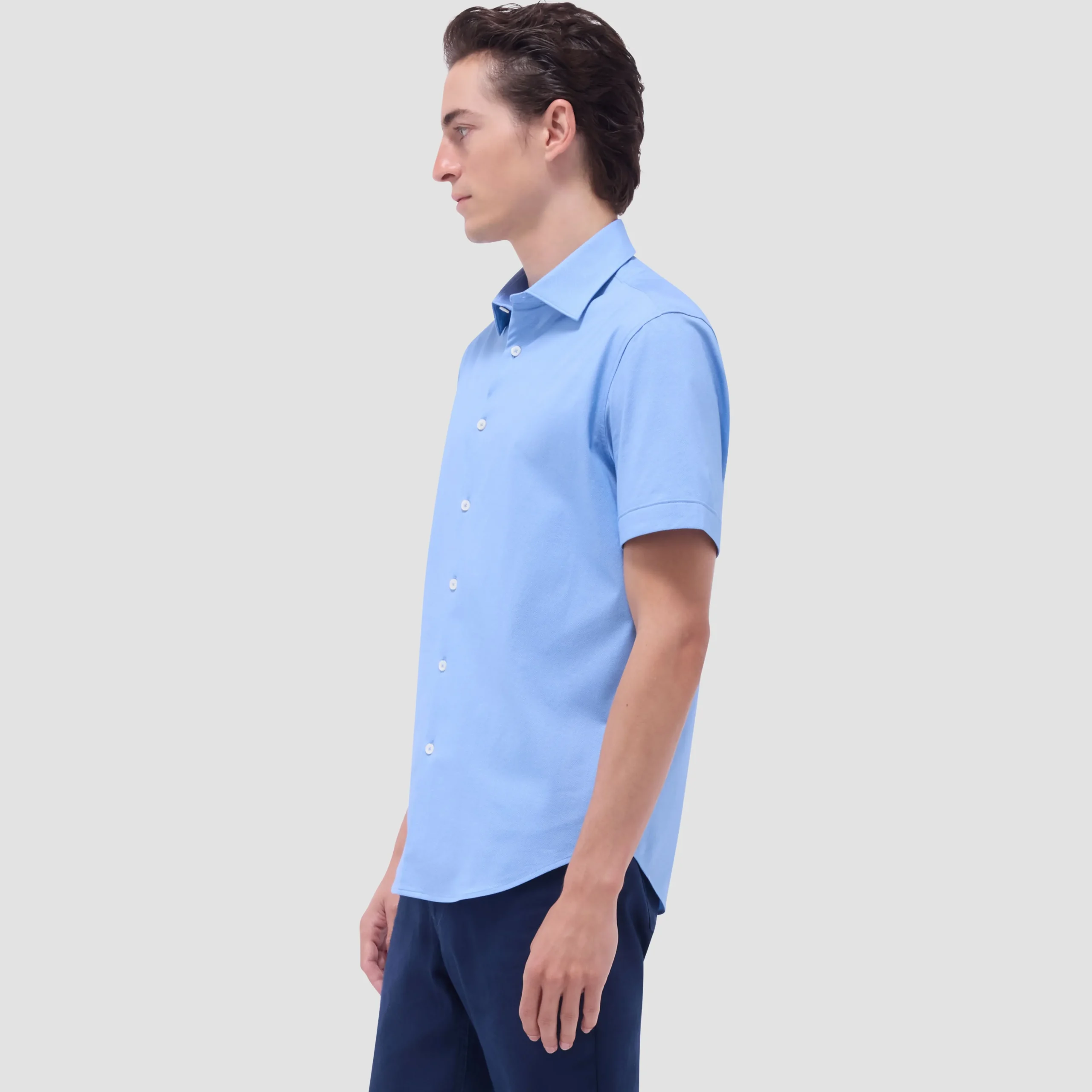 Myron Double-Sided Herringbone & Solid OoohCotton Short-Sleeve Shirt