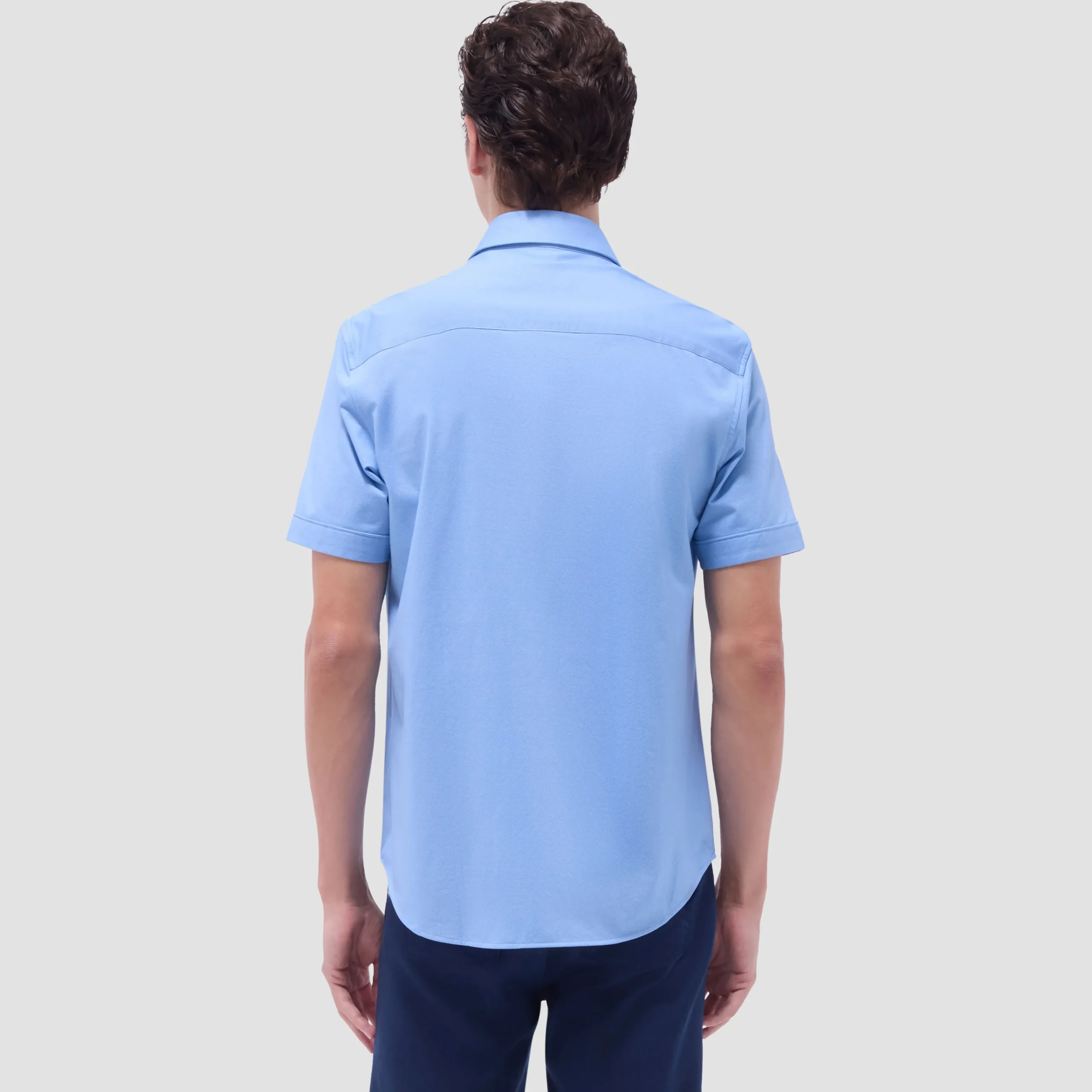 Myron Double-Sided Herringbone & Solid OoohCotton Short-Sleeve Shirt
