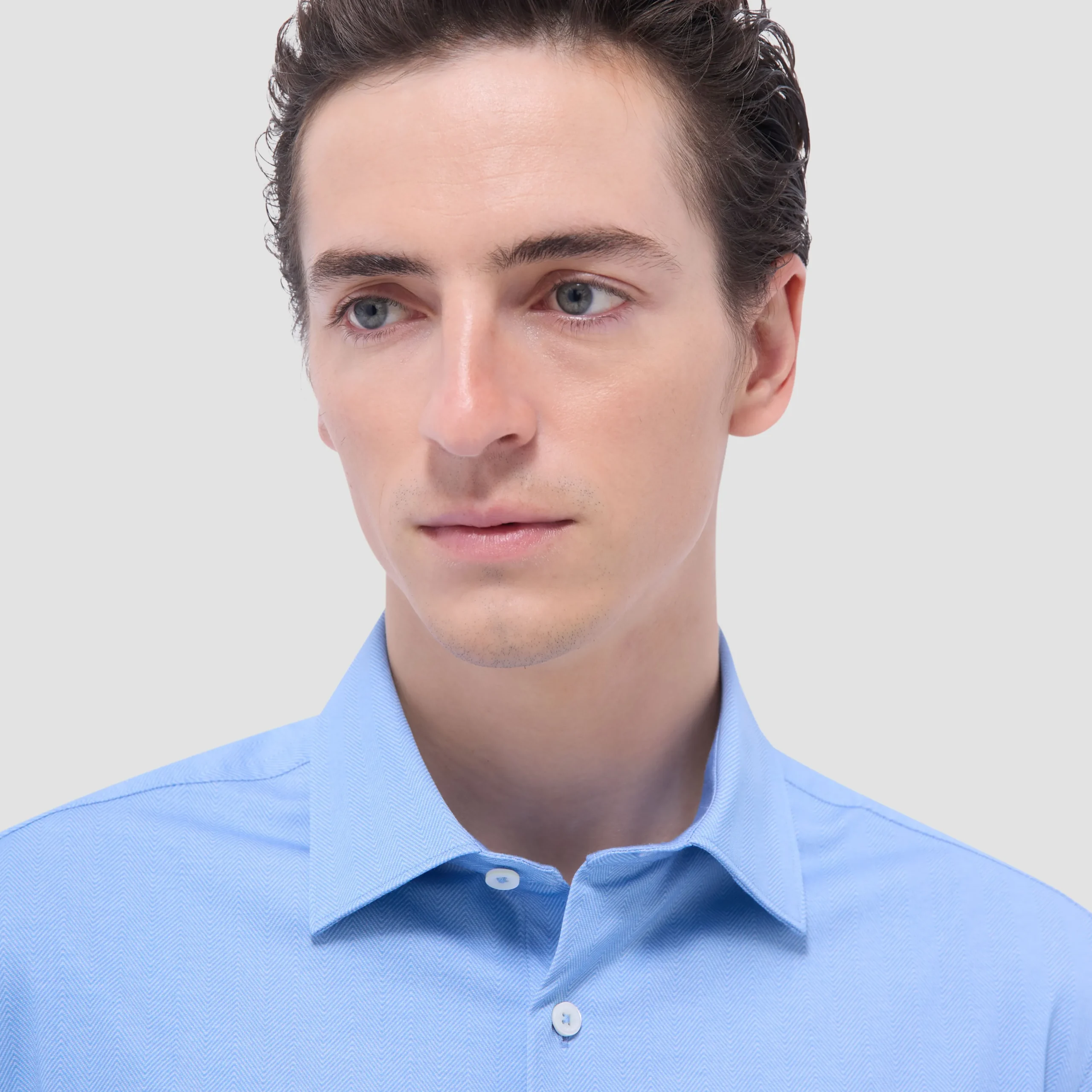 Myron Double-Sided Herringbone & Solid OoohCotton Short-Sleeve Shirt