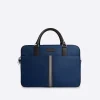 Nylon Briefcase with Leather Trim