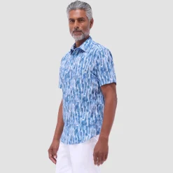 Orson Abstract Seersucker Short-Sleeve Shirt