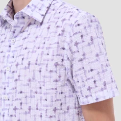 Orson Abstract Seersucker Short-Sleeve Shirt