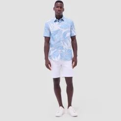 Orson Leaf Print Short-Sleeve Shirt