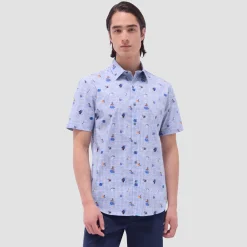 Orson Striped Floral Short-Sleeve Shirt