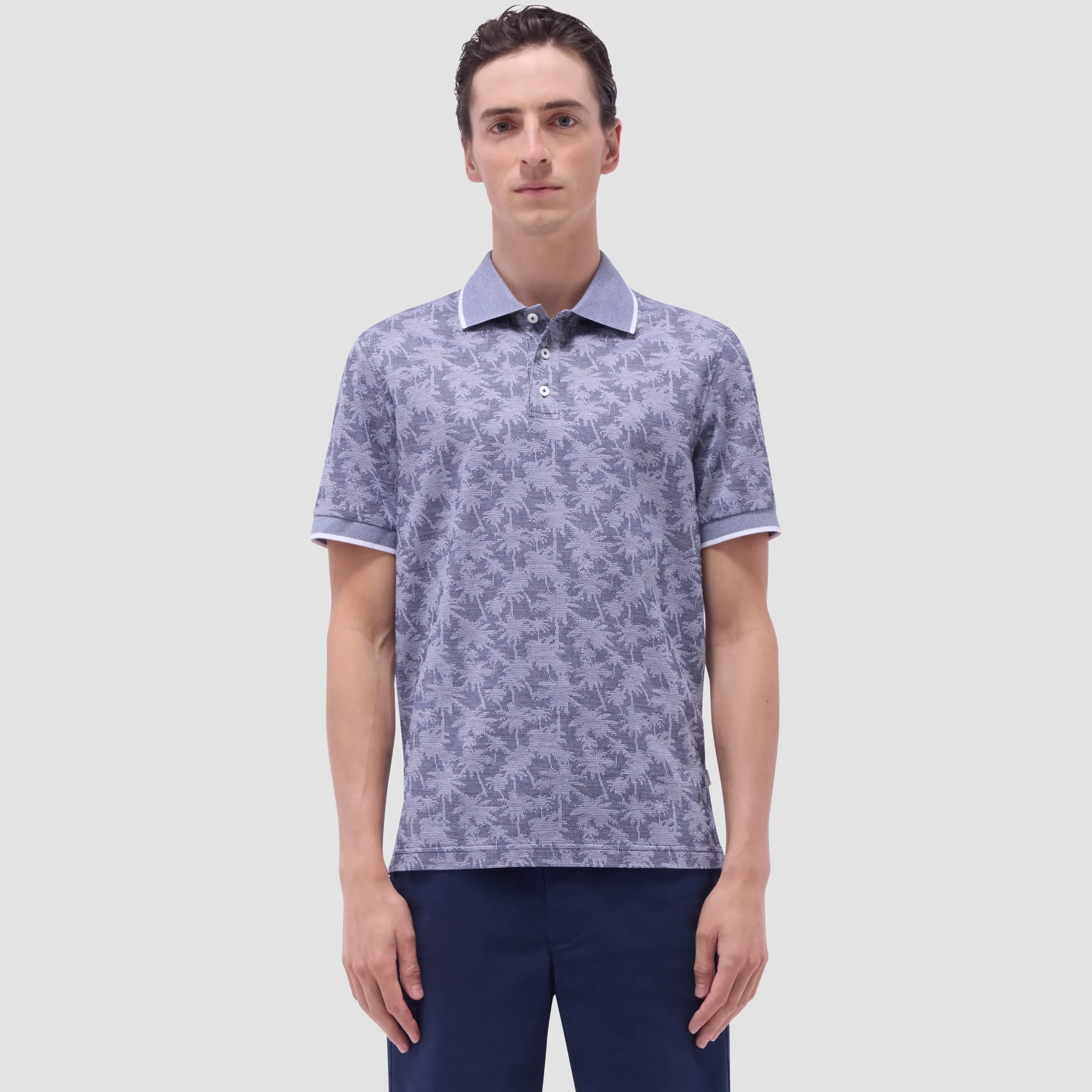 Palm Tree Jacquard Polo Shirt