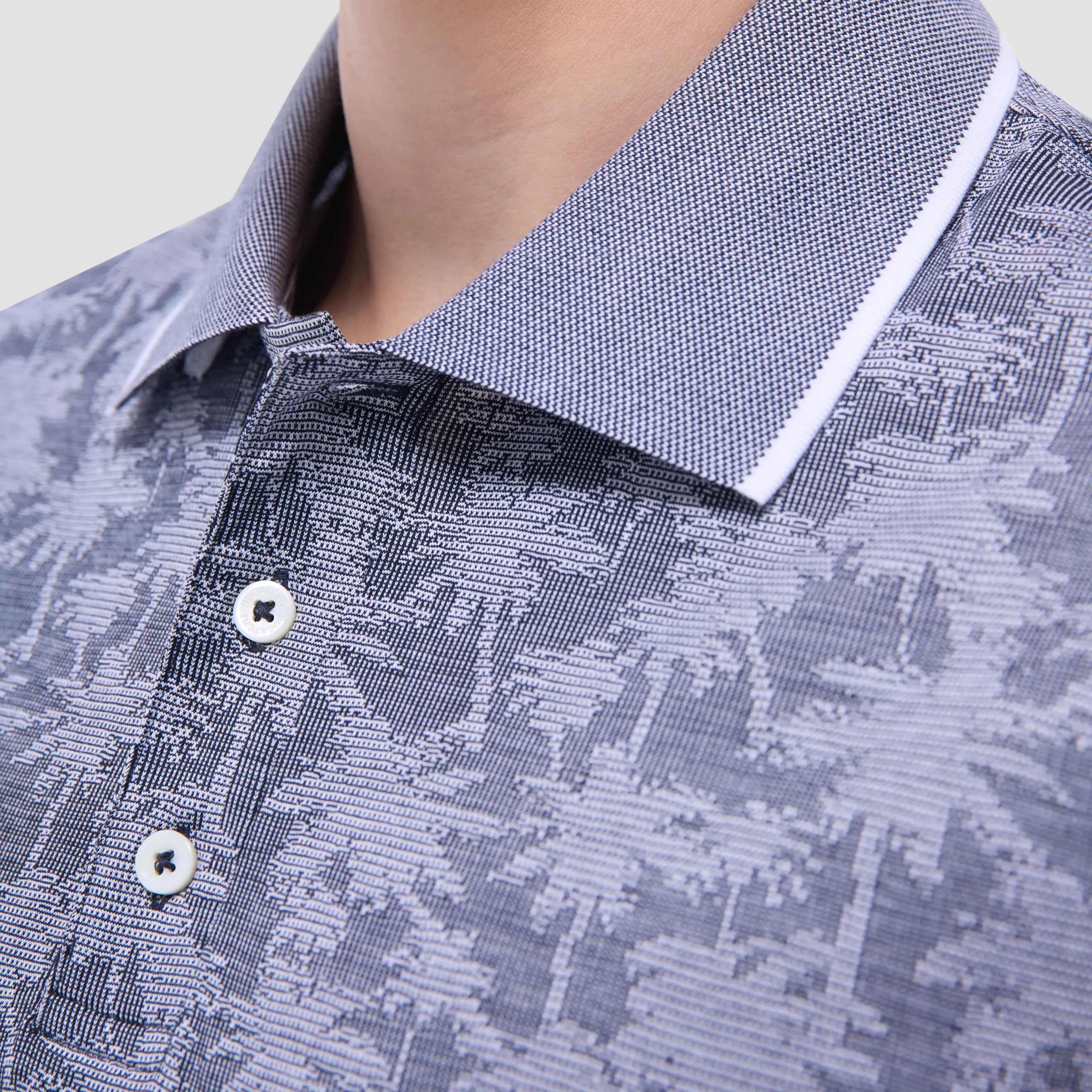 Palm Tree Jacquard Polo Shirt