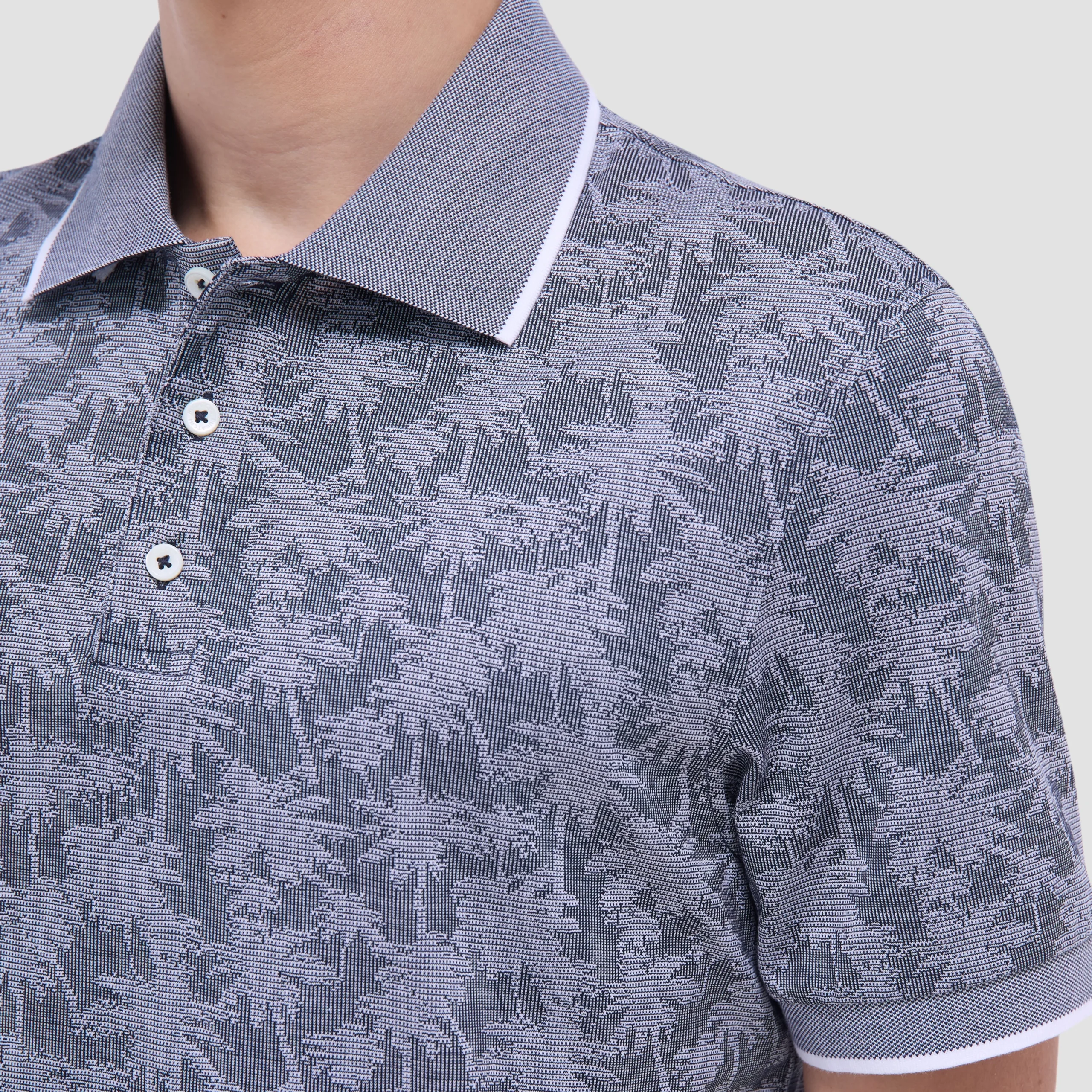 Palm Tree Jacquard Polo Shirt