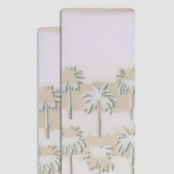 Palm Tree Mid-Calf Socks