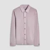 Perforated Suede Shirt Jacket