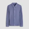 Perforated Suede Shirt Jacket