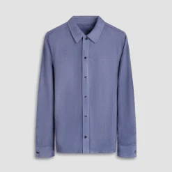 Perforated Suede Shirt Jacket